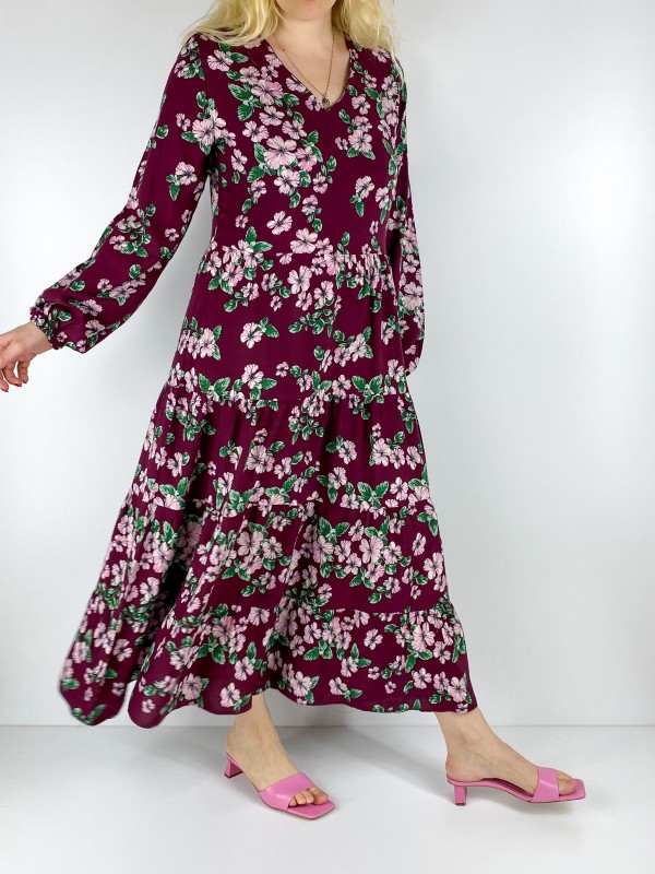 Flower printed maxi dress