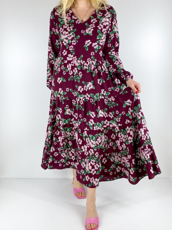 Flower printed maxi dress