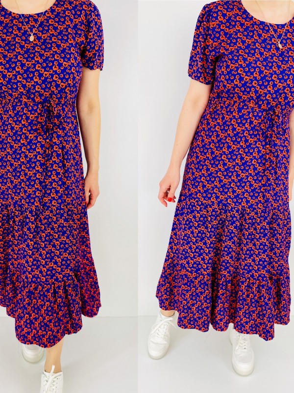 Flower printed midi dress