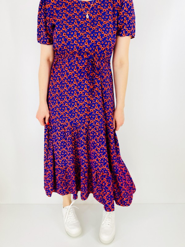 Flower printed midi dress