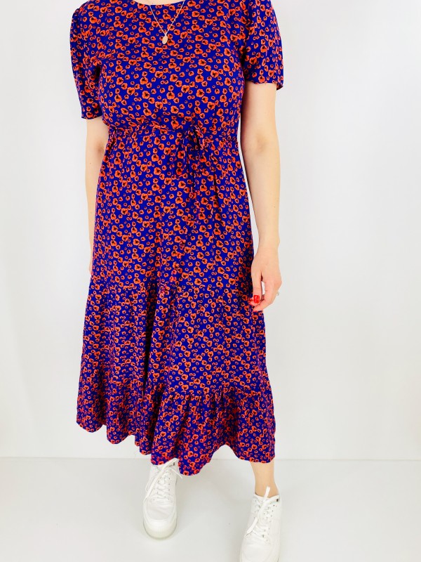 Flower printed midi dress