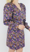 Flower printed purple mini dress