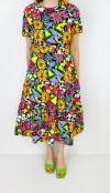 Colorful printed midi dress