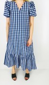 Checked frilled maxi dress