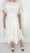 Fisto detaylı beyaz astarlı elbise