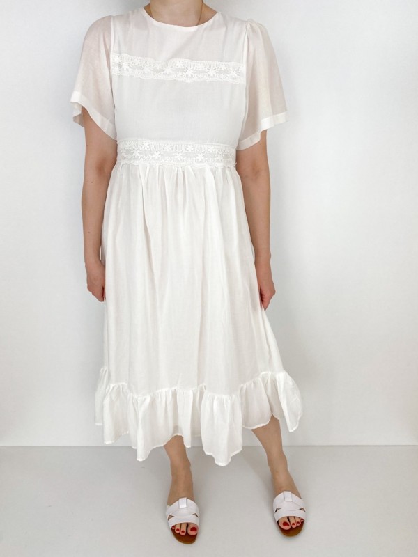 White midi dress