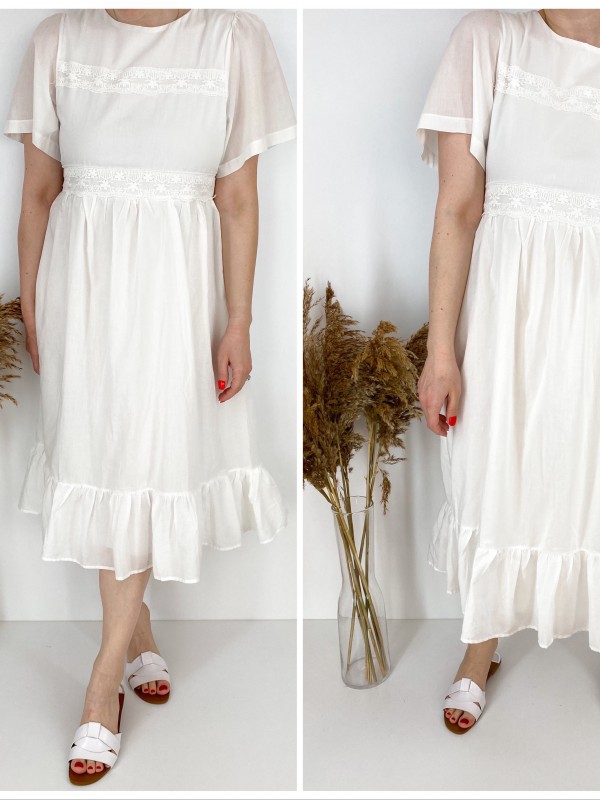 White midi dress