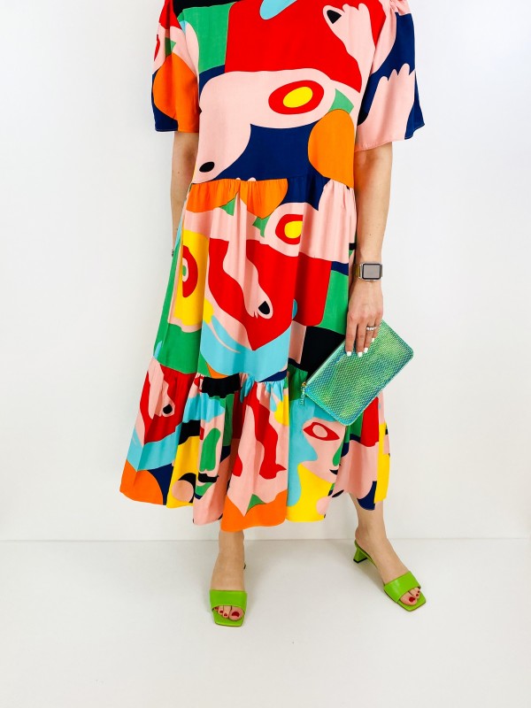 Colorful midi dress