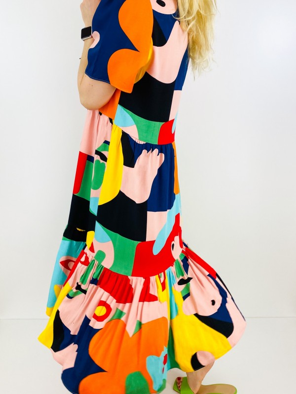 Colorful midi dress