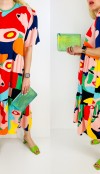 Colorful midi dress