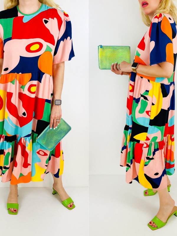 Colorful midi dress