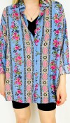 Flower printed tunic shirt