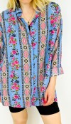 Flower printed tunic shirt