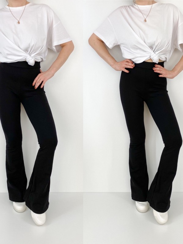 Black high waisted flare pants