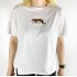 Kaplan işlemeli beyaz t-shirt