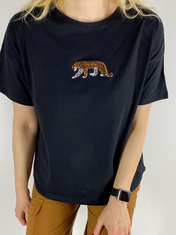 Tiger detailed black t-shirt