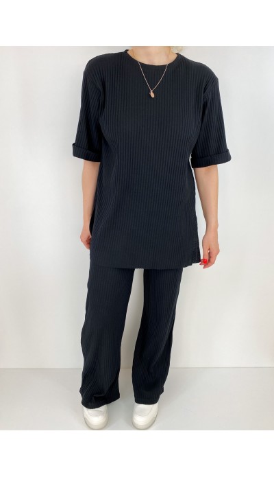 Siyah kaşkorse bluz pantolon takım