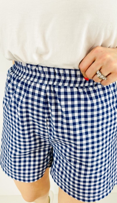 Ekose desen kısa şort