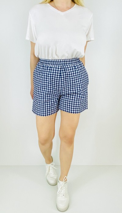 Ekose desen kısa şort