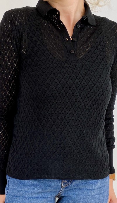 Black knit blouse