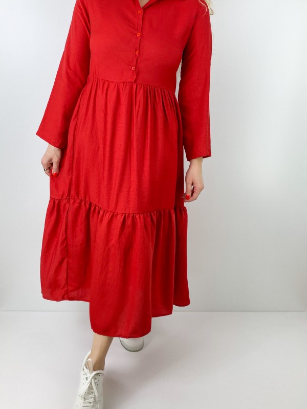 Red maxi dress