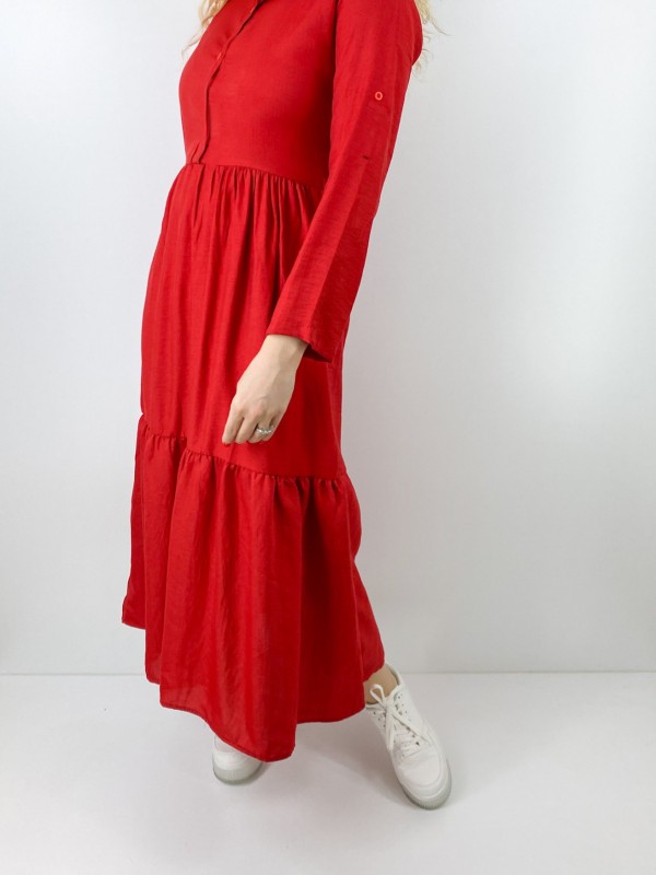 Red maxi dress