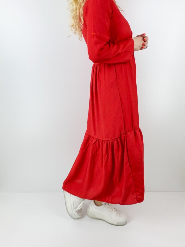 Red maxi dress