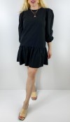 Frilled mini black dress