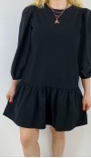 Frilled mini black dress