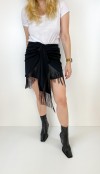 Fringed detailed mini skirt
