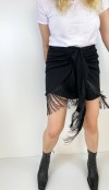 Fringed detailed mini skirt