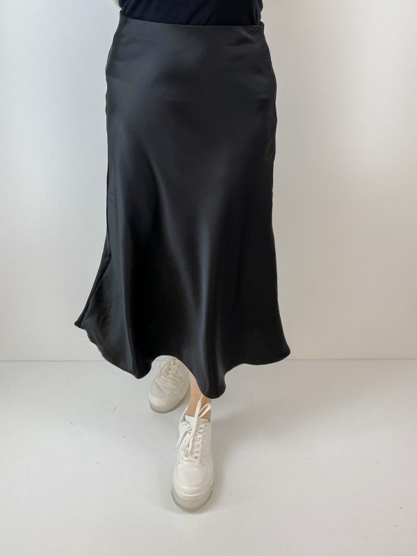 Black sateen skirt