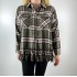 Fringed checked shirt jacket