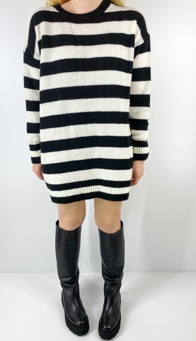 Çizgili triko tunik