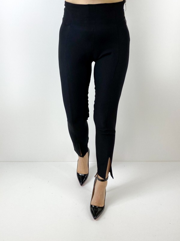 Black ankle detailed leggings