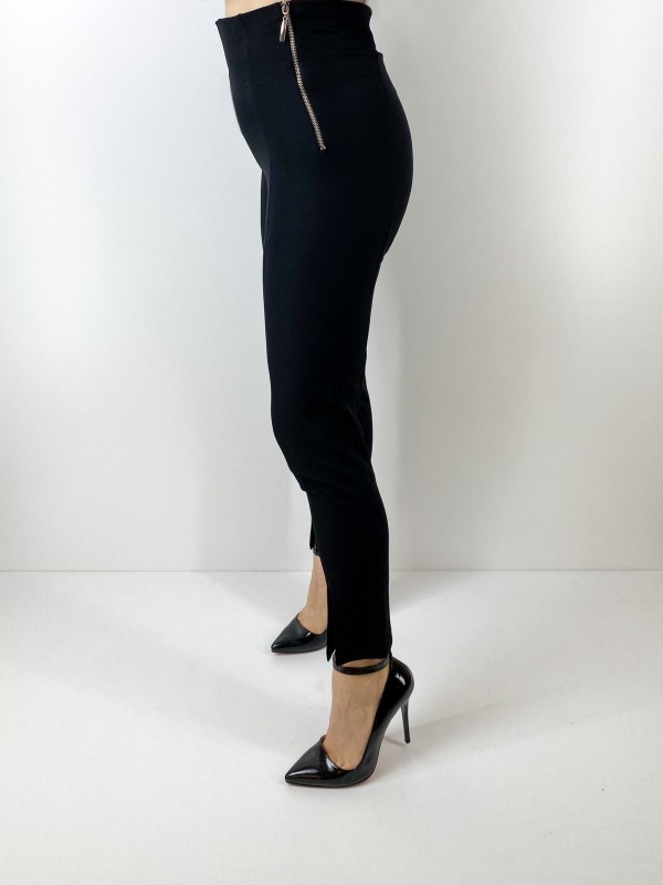 Black ankle detailed leggings