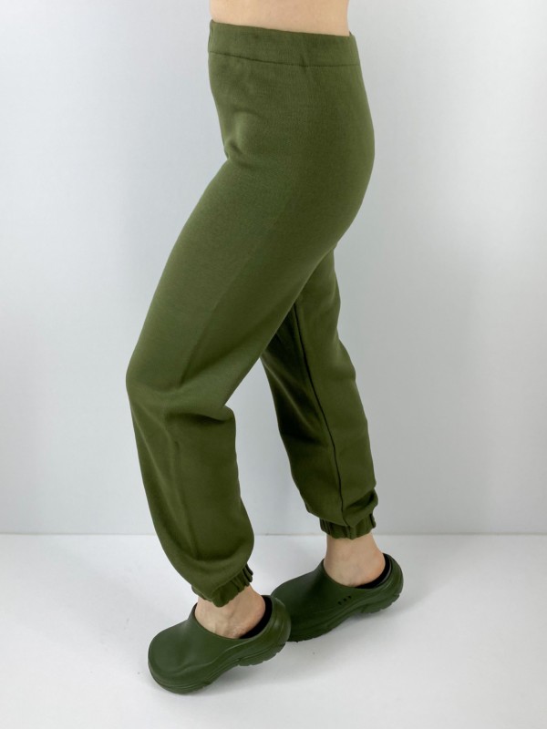 Khaki knit pants