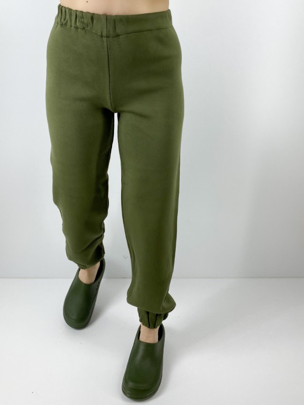 Khaki knit pants