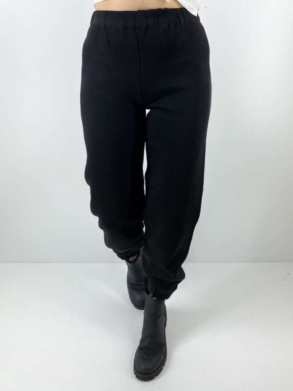 Black knit pants