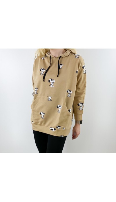 Karakter desenli kapşonlu sweatshirt