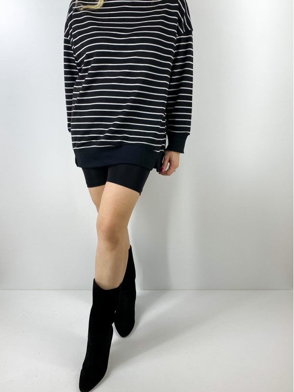 White striped black sweatshirt