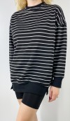 White striped black sweatshirt