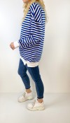 Blue striped sweatshirt
