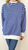 Blue striped sweatshirt