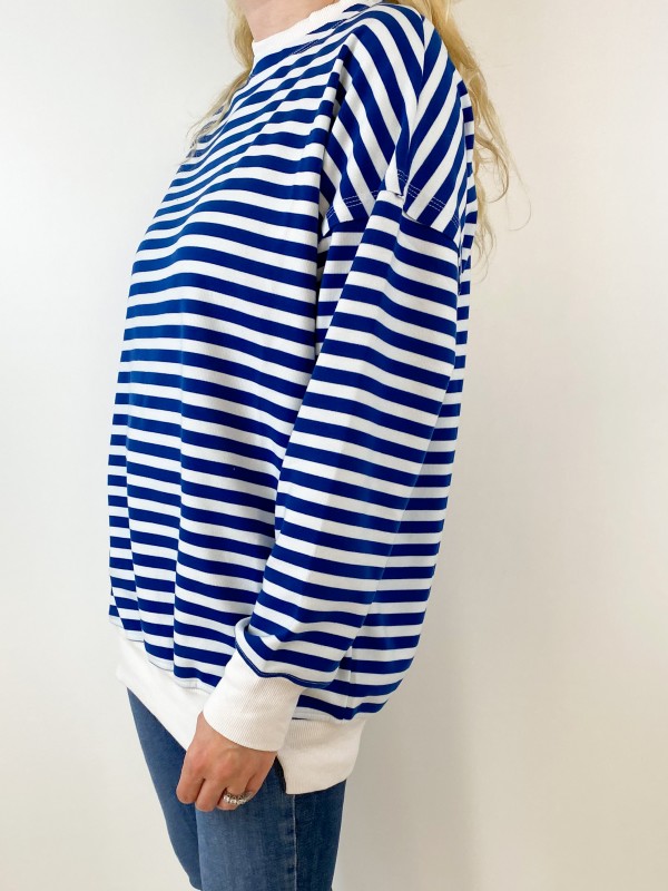 Blue striped sweatshirt