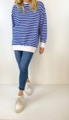 Blue striped sweatshirt