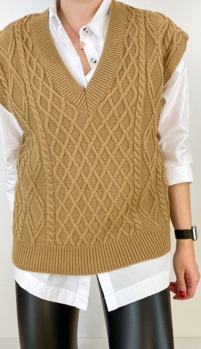 Kahverengi örme süveter