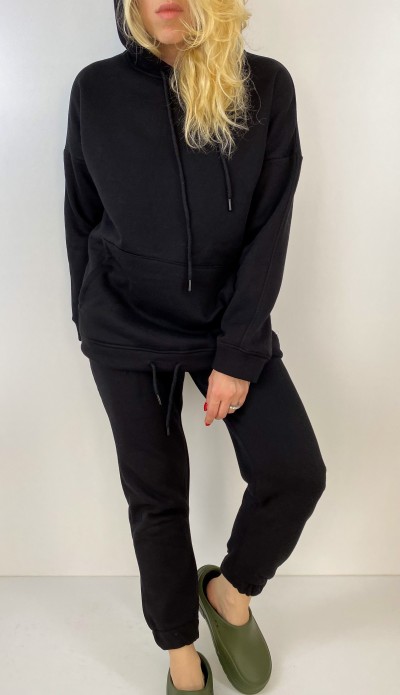 Black hoodie pant set