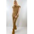 Soft brown knit top pants set
