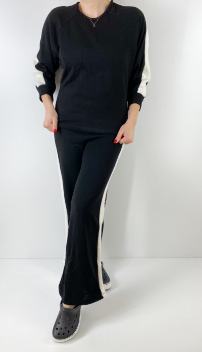 Side striped black set